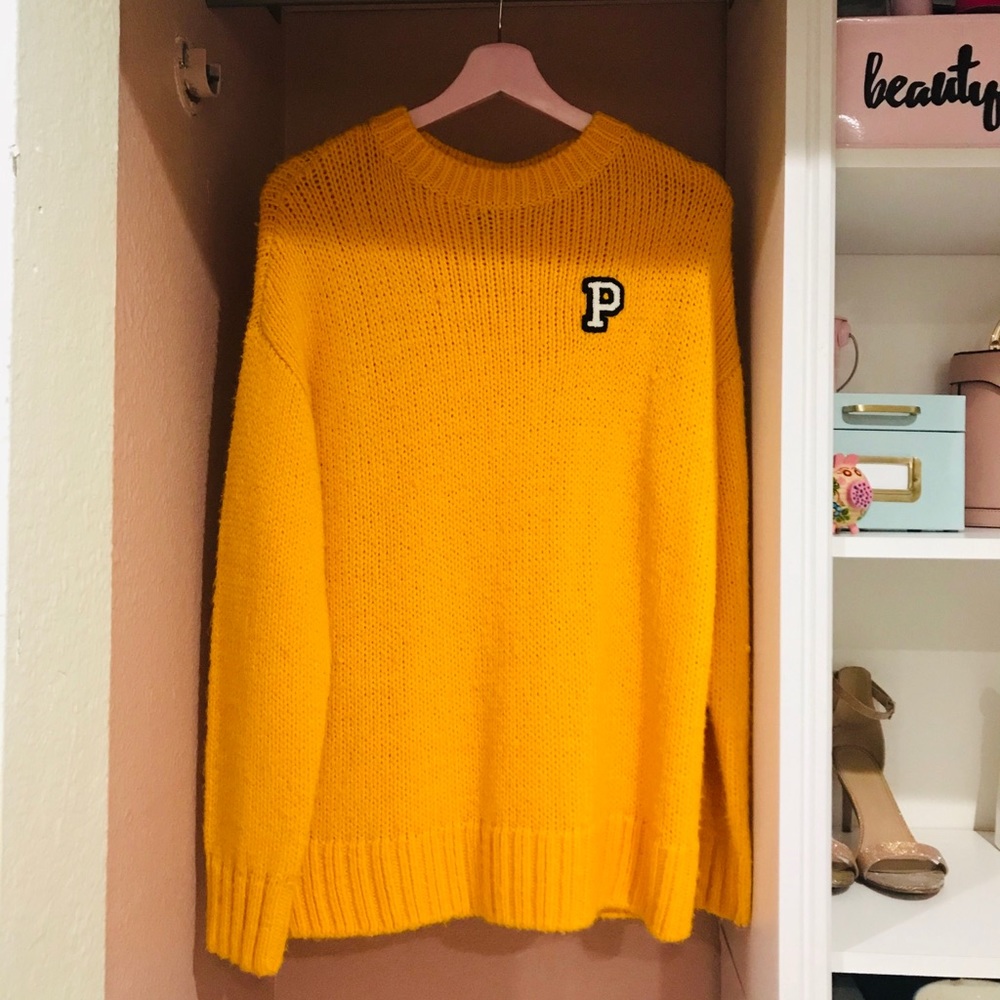 Victoria’s Secret pink yellow knit sweater
